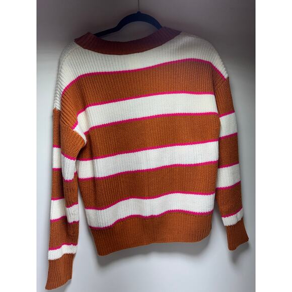 Thereabouts Kids Sweaters Sz Large 14.5/16.5P Plus V Neck Bombay Stripe New - Picture 8 of 11